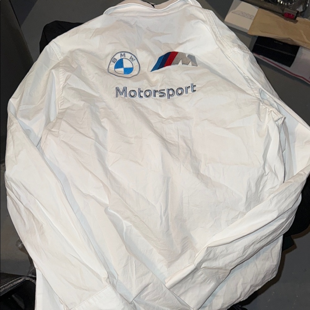 BMW Motorsport Puma White Polo long sleeve button down with Logo - Picture 5 of 10
